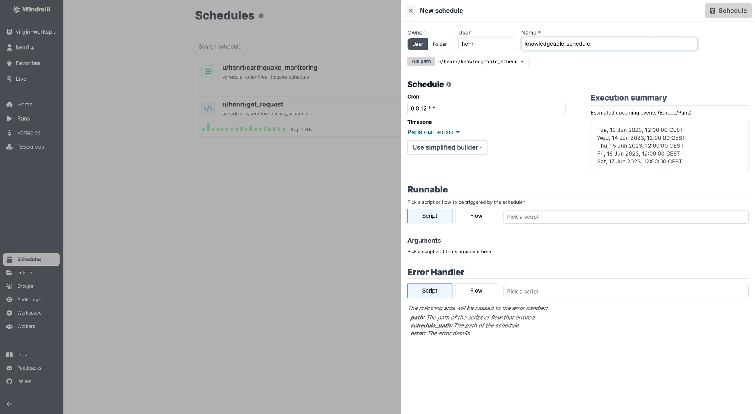 Schedule a task Schedule a task