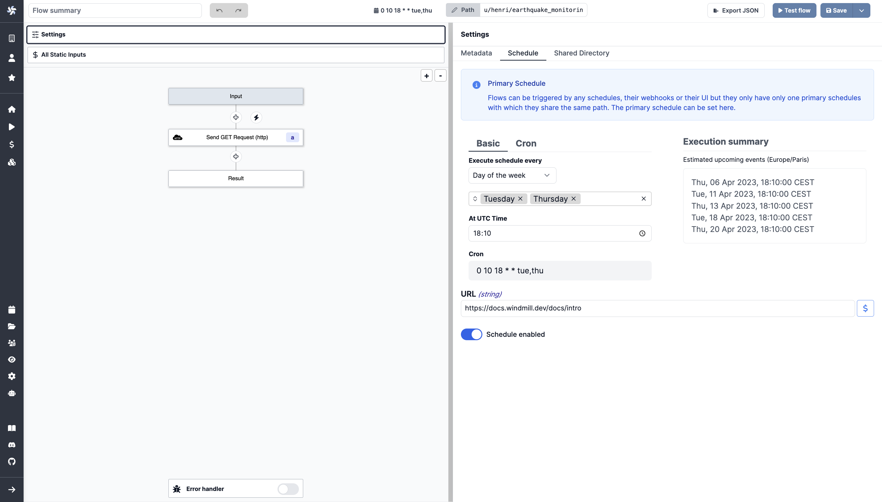 Save and schedule Save and schedule